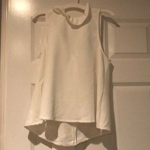 Cream Ruffle Neckline with tie back